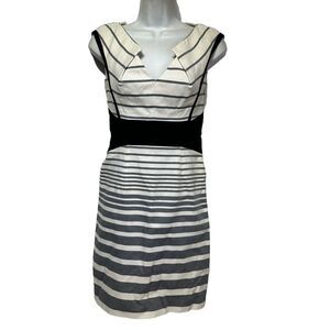 Karen Millen Stripe Folded Neck Dress Size 4